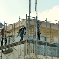 画像1413：足場組立作業中