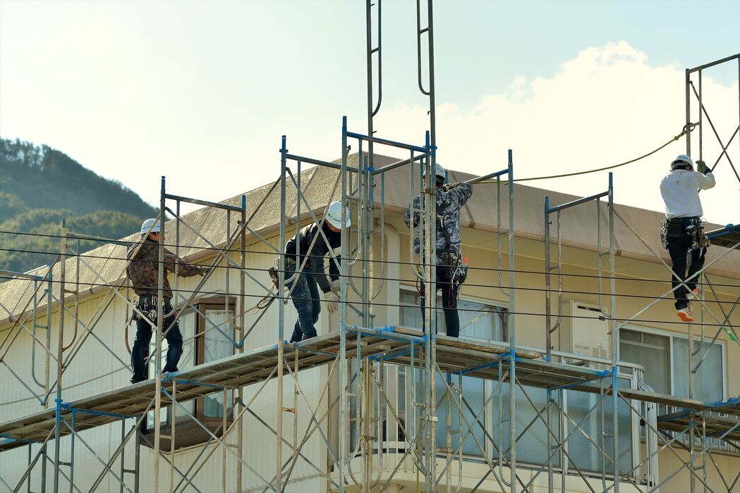 画像1413：足場組立作業中